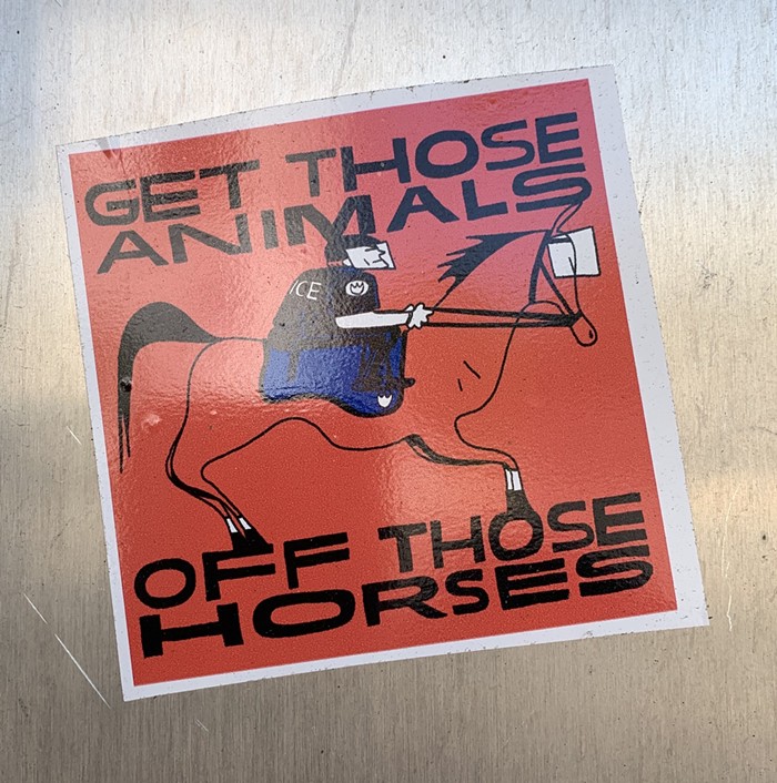 Seattle Sticker Patrol: No Animals on Horses, Please 🐎